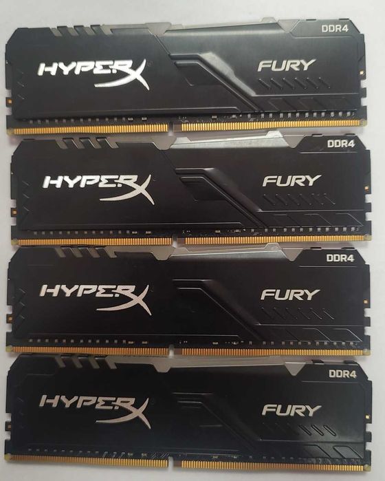 Memorie HyperX Fury RGB 64GB (4x16GB), DDR4, 3000MHz, CL15, 1.35V