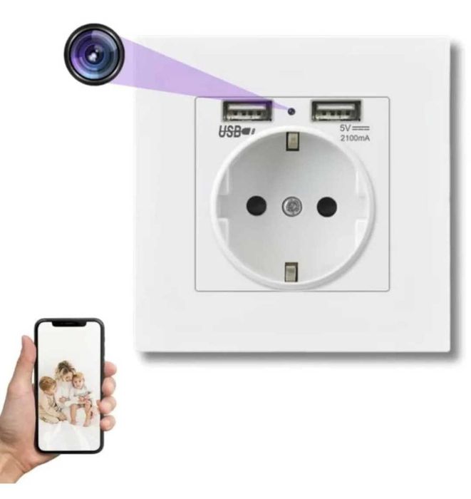 Priza cu camera spion microfon ascuns