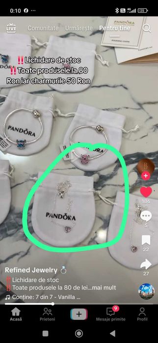 lant pandora tiktok 80 de lei