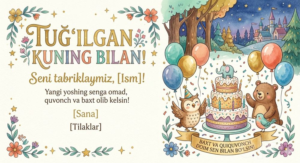 Onlayn har xil tabriknoma, taklifnoma va boshqa narsalar yarataman
