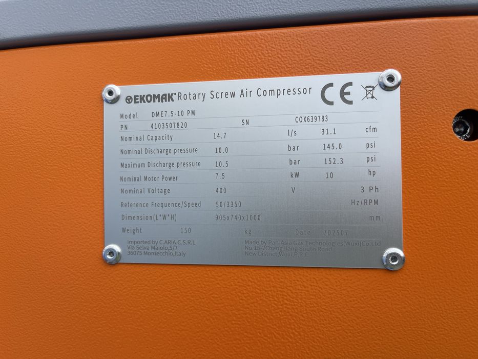 Compresor cu surub EKOMAK 7,5kw /Rezervor 500l /Inverter /Magneti perm