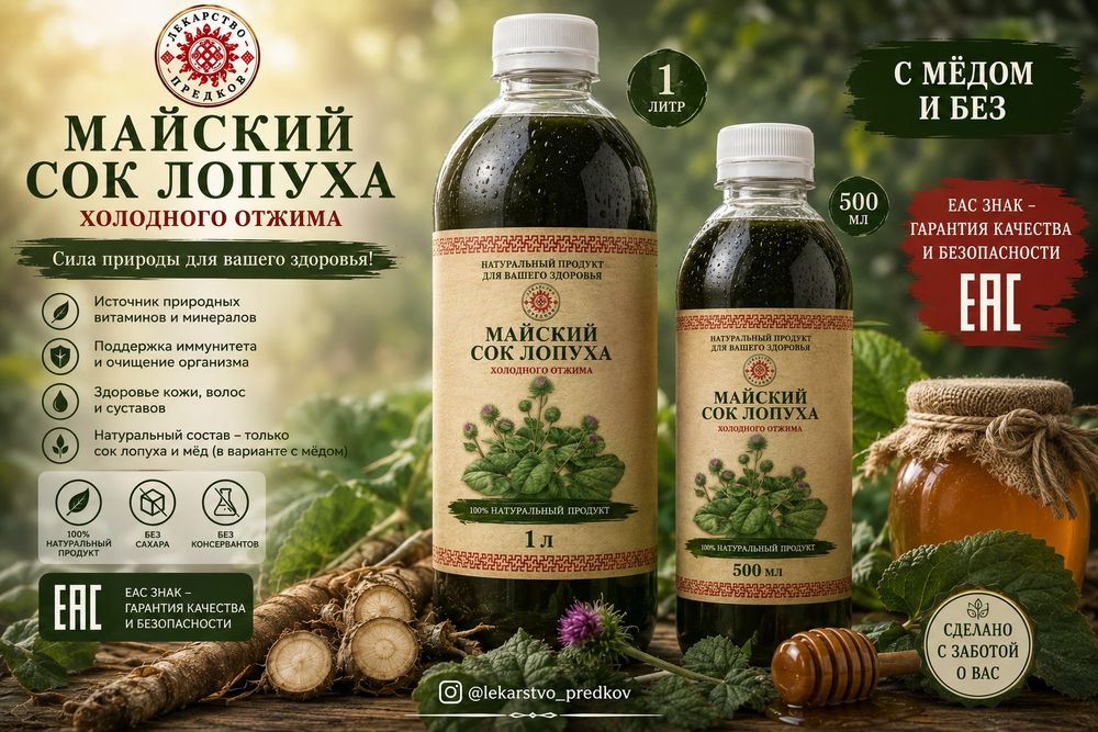 Сок лопуха майский