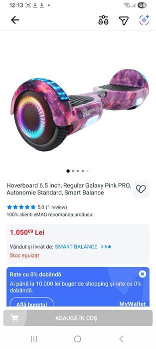 Hoverboard 6.5 inch Smart balance cu husa transport