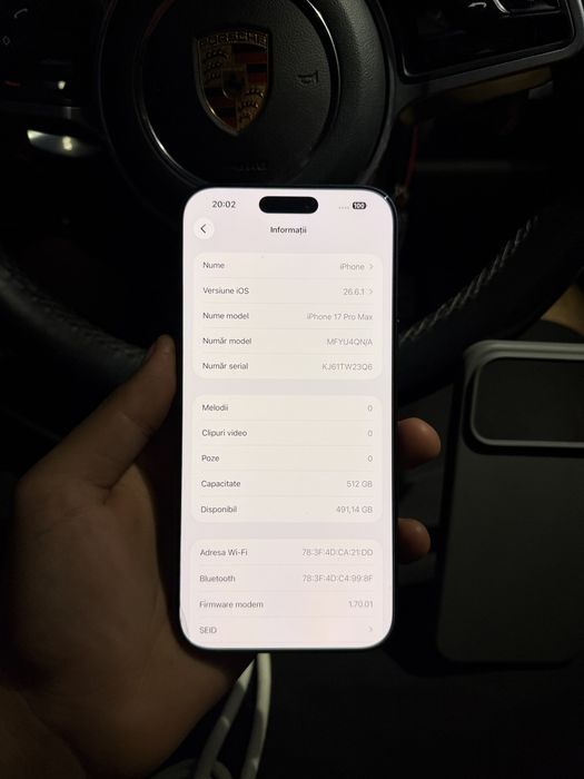 Vand iPhone 17 PRO MAX 512 GB Deep Blue