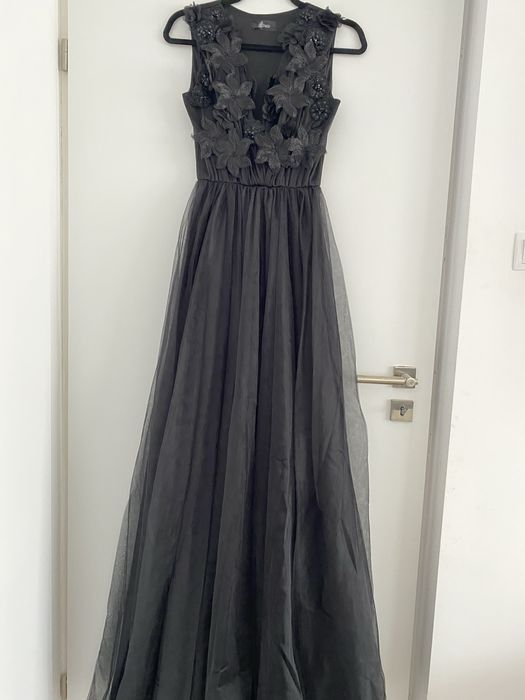 Rochie neagra lunga pentru eveniment/nunta narunea S