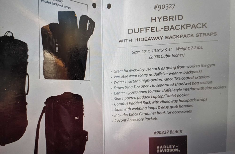 Harley Davidson Hybrid Leather duffel bag/backpack раница от Сащ