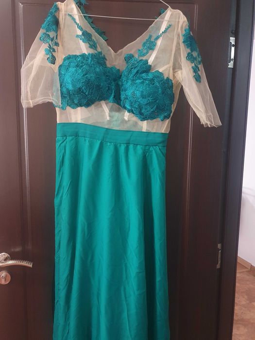Rochie elegantă, verde smarald