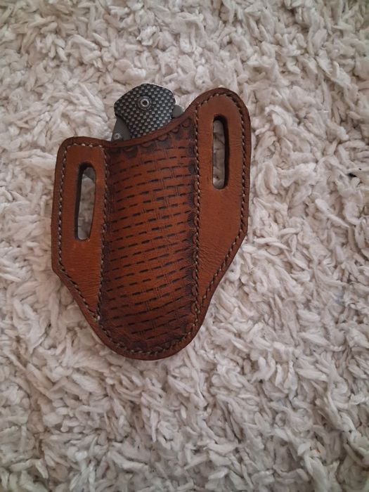 Teacă piele, lucrată manual