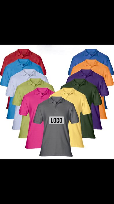 Поло оптом! Футболки с воротником! Нанесение логотипа! Бесплатная дост