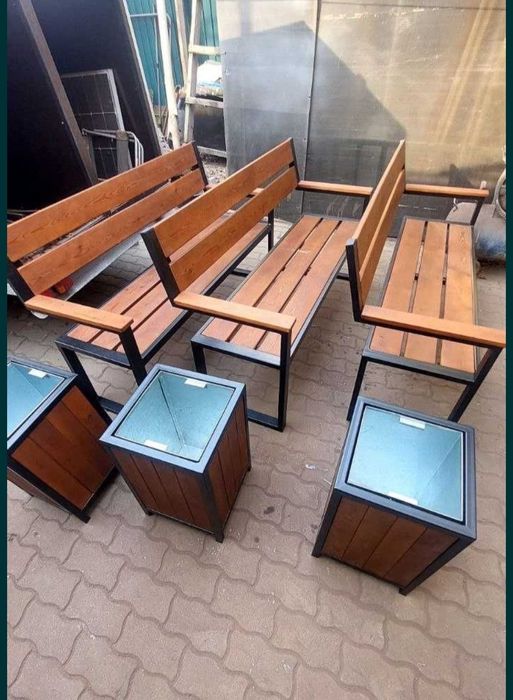 Скамейки урны беседки качели