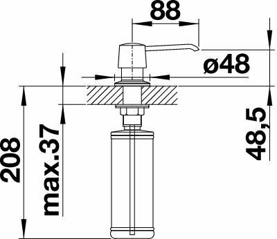 Vand dozator sapun lichid Crom lucios metalic NOU incorporabil Germani