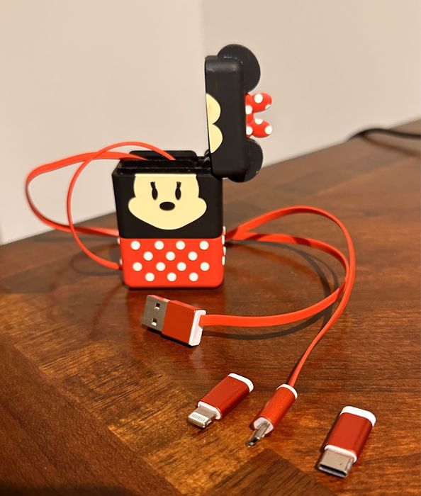 Incarcator Portabil Minnie Disney USB - USB c - Lightning iPhone
