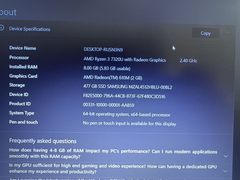 Laptop Lenovo V15 G4 AMN