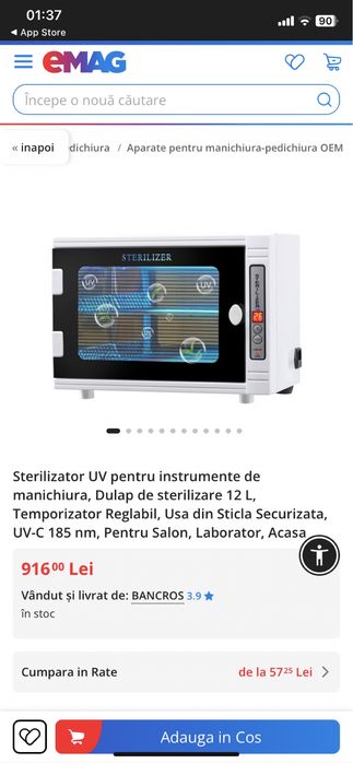 Sterilizator UV functioneaza 10/10 siguru defect in ultima poza