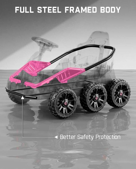 UTV electric pentru 2 copii Kinderauto BJSX2319 6x6 300W 24V pink