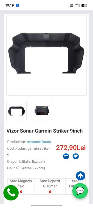Vând Sonar pescuit Garmin Striker Vivid 9sv GPS, sonda GT52HW-TM