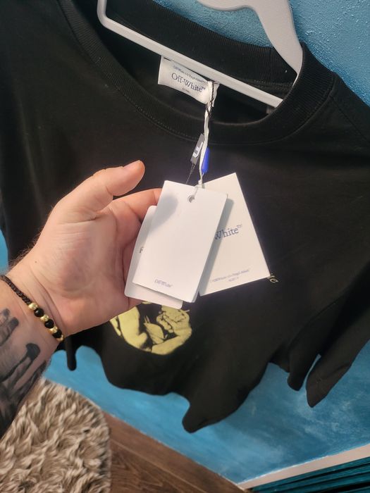 Tricou Off White negru Premium nou