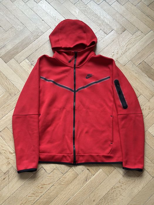 Nike tech fleece red track suit червен
