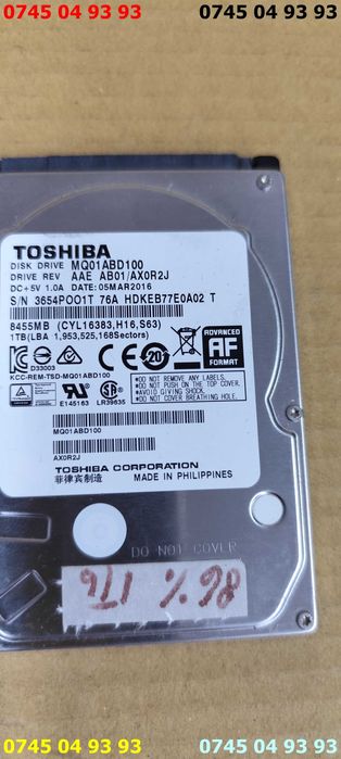 hdd hard disc 1Tb sata laptop DEFECTE pret pe bucata