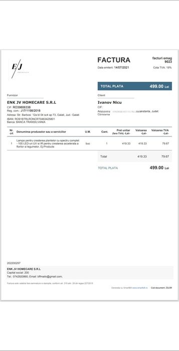 Lampa pentru cresterea plantelor cu spectru complet - 100 LED-uri UV s