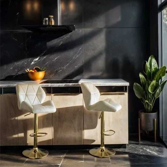 Scaun Bar Catifea lux in 4 culori Cadru auriu ABS 148 LIVRARE GRATUITA