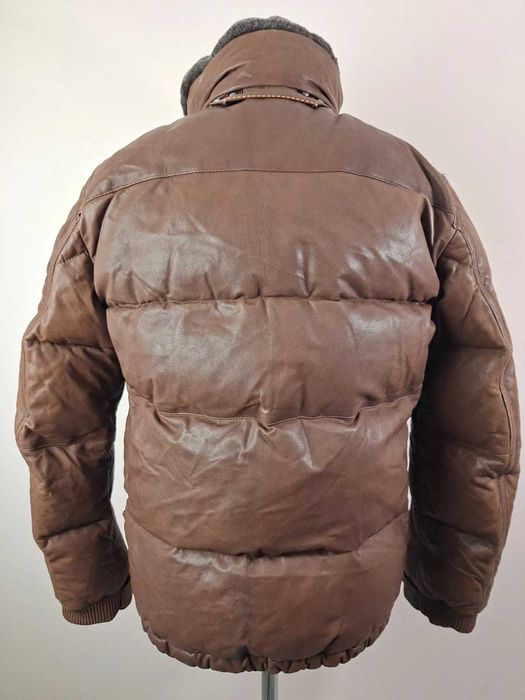 Parajumpers Goat Leather Down Jacket Size L Кожено Пухено Яке Мъжко
