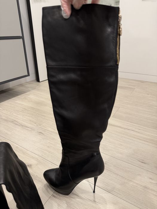 Сапоги ботфорты кожаные