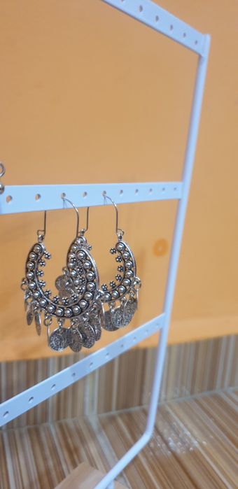 Обеци от неръждаема стомана със сребърно покритие