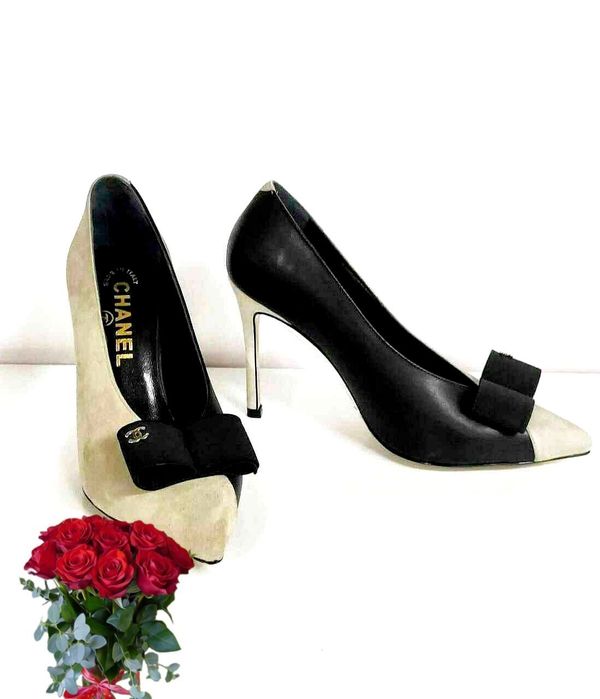 Эксклюзивные кожаные замшевые туфли лодочки Chanel, 37, 41 разм.