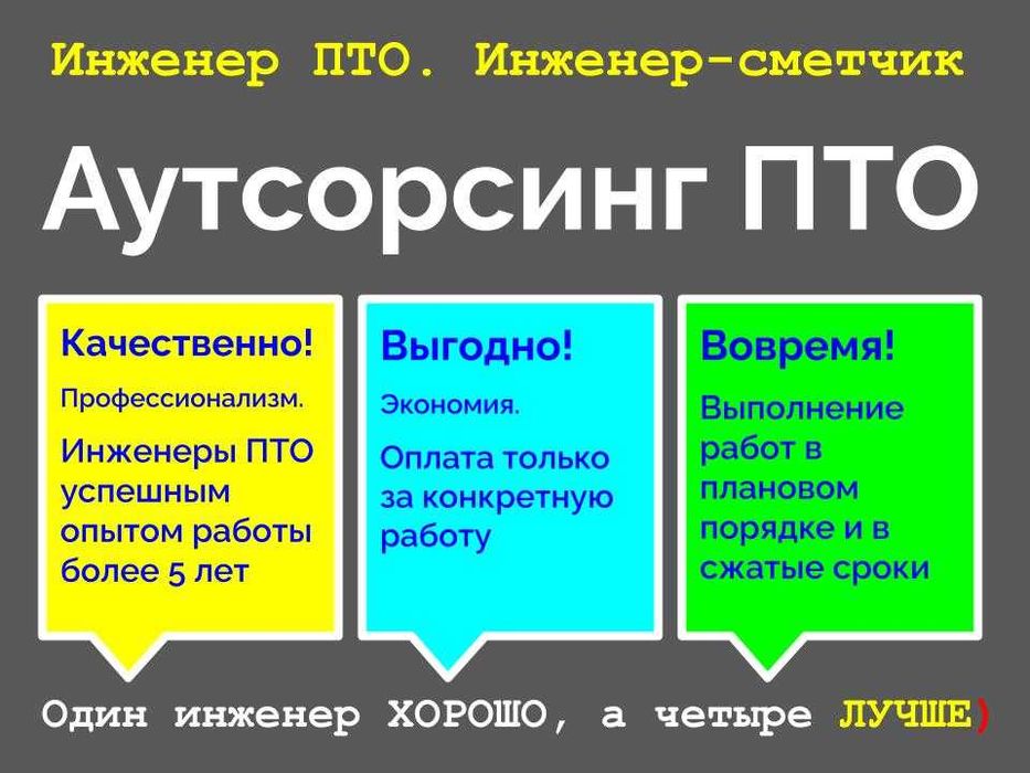 Аутсорсинг ПТО. Инженер ПТО. Сметчик.