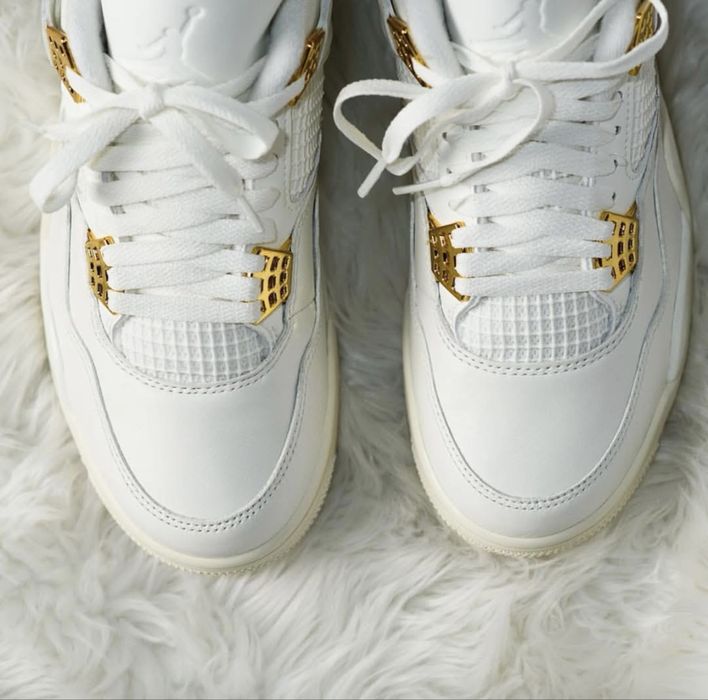 Air Jordan 4 Retro Metallic Gold White Pure Monney Oreo