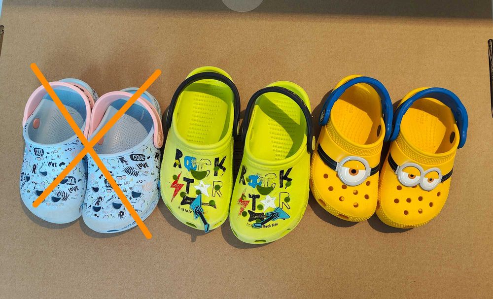 Şlapi copii Crocs și Coqui – Mărimile C8 și 28