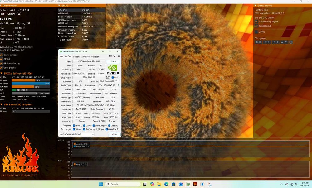 Видео Карта MSI RTX 5060 8G INSPIRE 2X OC GDDR7
