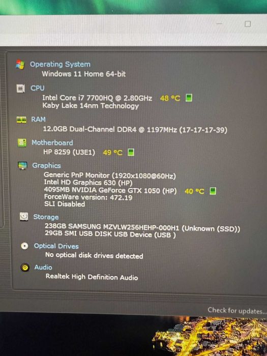 GAMING Hp Omen Gaming• Procesor i7-7700HQ• 12gb ddr4• GTX 1050 4Gb