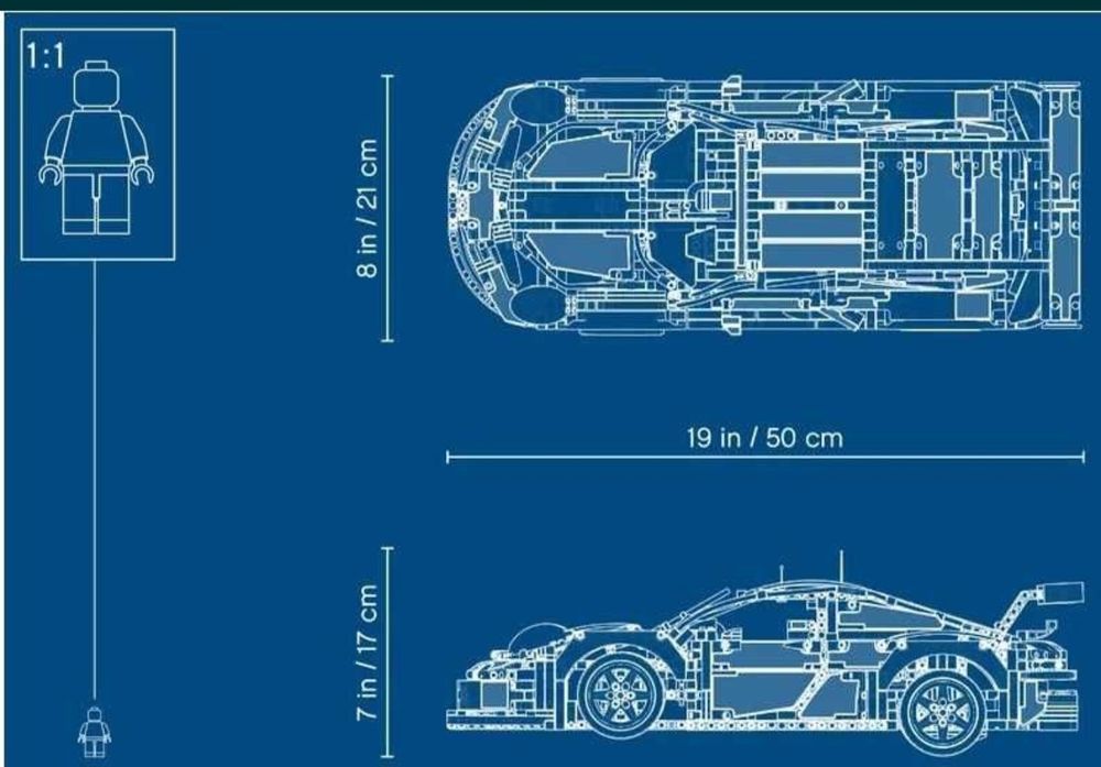 Set tip Lego Porsche 911 RSR 42096, 1580 piese nou in pungi sigilate!