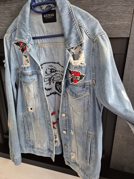 Geaca blugi Guess Sauvage, model tigru