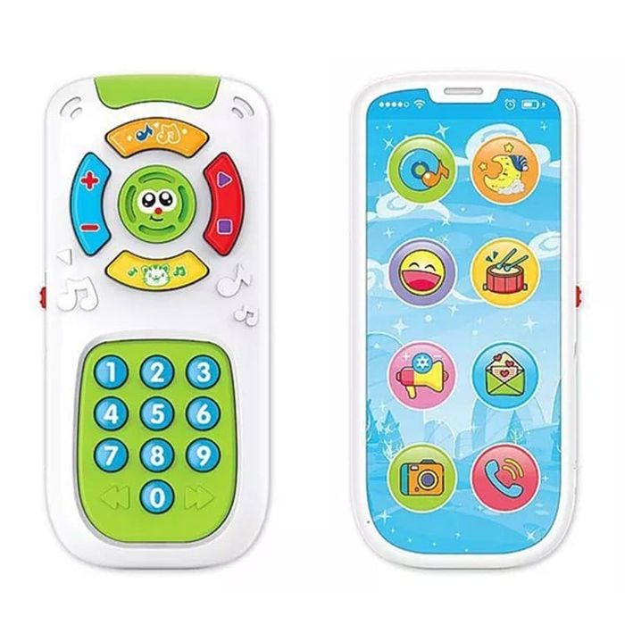 Jucarie Interactiva 2 in 1, Telefon&Telecomanda, sunete si lumini,+18m