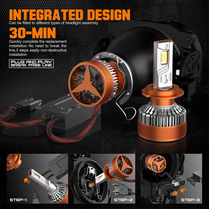 СУПЕР МОЩНИ, Лед системи H7 LED, Лед крушки H7 300W 6500K 28000LM