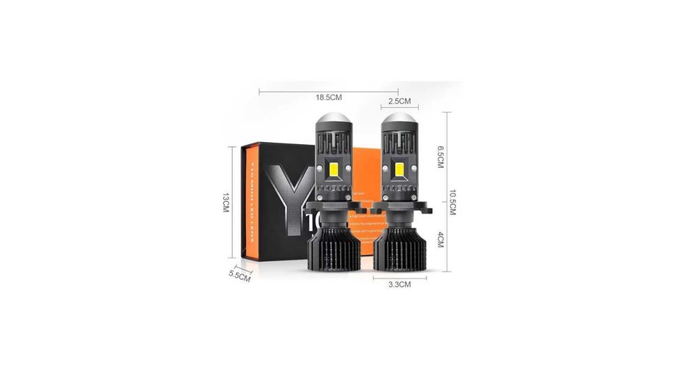 Set 2 Becuri H7 LED cu Lupa Y10 PRO, Canbus,  Lumeni, 50W