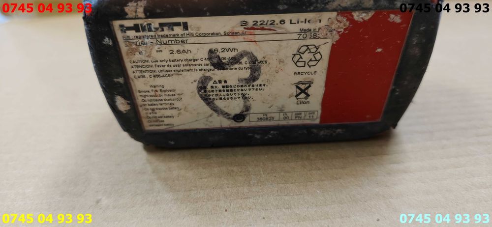 acumulator baterie HILTI 22V 2.6A LI-ION defecta