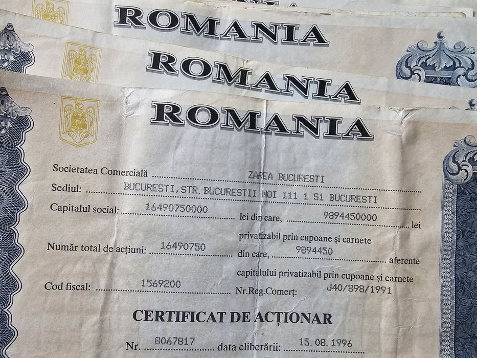 Certificat acționar. Marea privatizare.