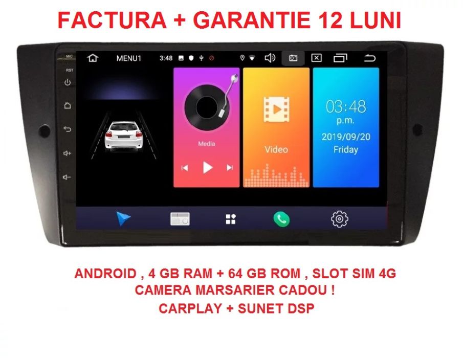 Navigatie BMW Seria 3 E90 E91 E92 , 4GB Noua Garantie Camera Marsarier
