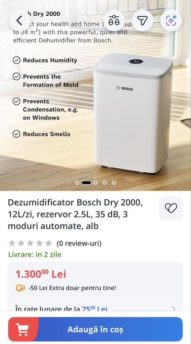 Dezumidificator Bosch Dry 2000, SIGILAT