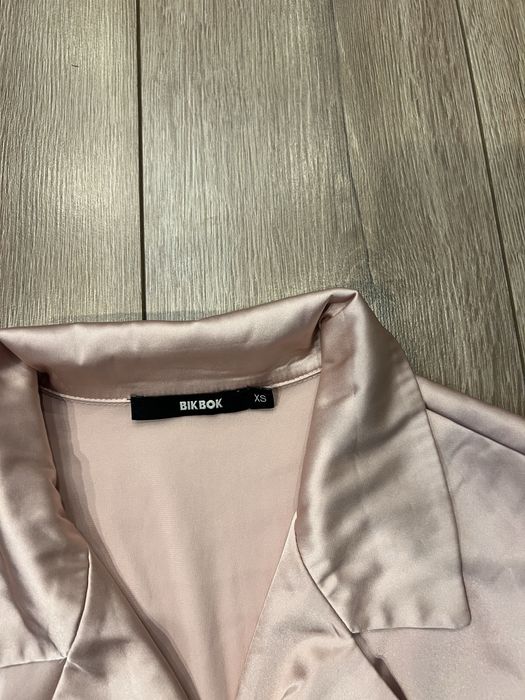 Сатенена розова риза