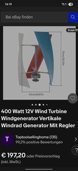 Generator eolian vertical cu turbină eoliană de 400 wați și 12V