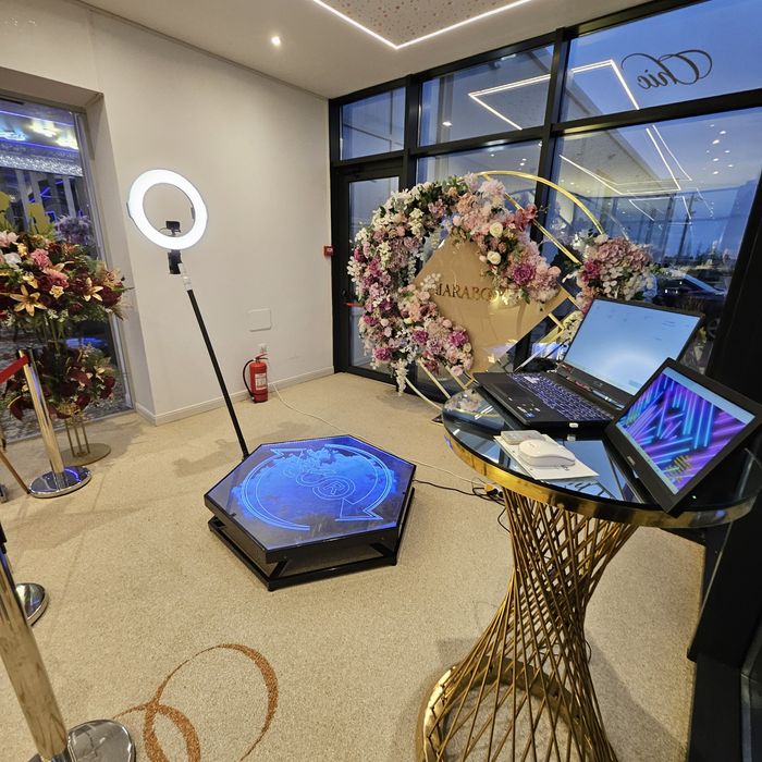 Cabina foto / platforma360 / fum greu / baloane cu fum