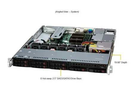 СерверSupermicro SYS-111R-M: Xeon E-2436, 32Gb DDR5-4800, 2× SSD 480Gb