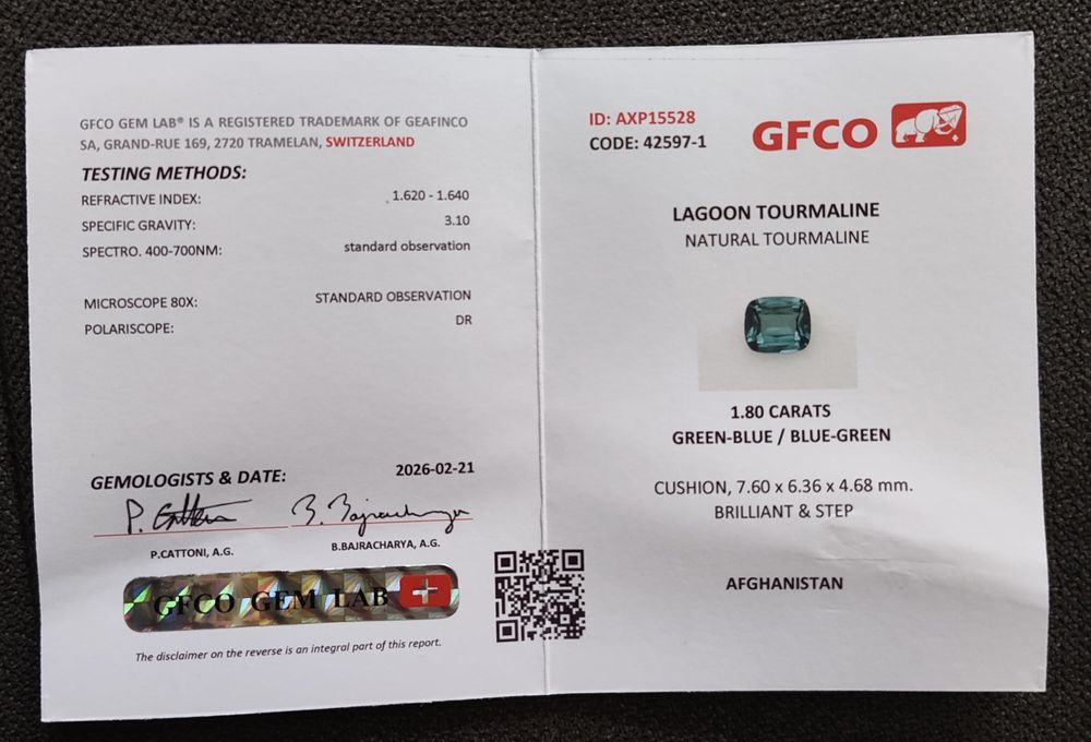 Турмалин Lagoon VVS с швейцарски сертификат