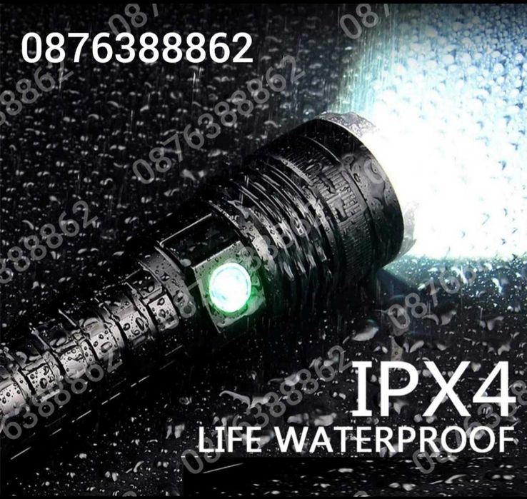 ПРОМО! Мощен лед фенер 900000 лумен POLICE, USB, акумулаторен, зуум