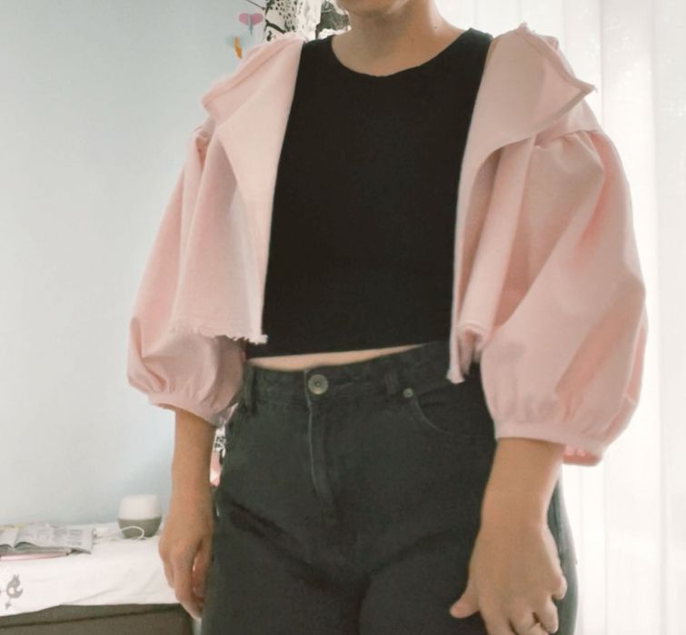 Jacheta unicat din pânză topita în stil ie oversized